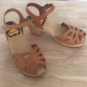 Swedish Hasbeens Wooden Sandal Clogs